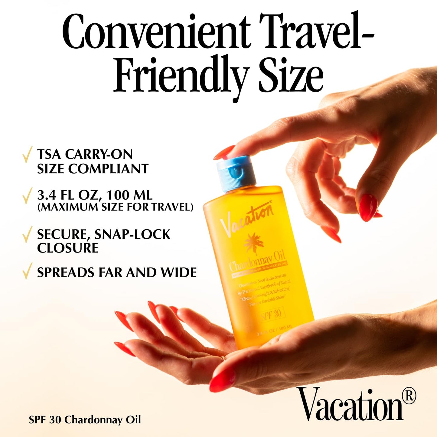 Vacation Chardonnay Oil SPF 30 & Air Freshener Bundle,3.4 Fl. Oz.