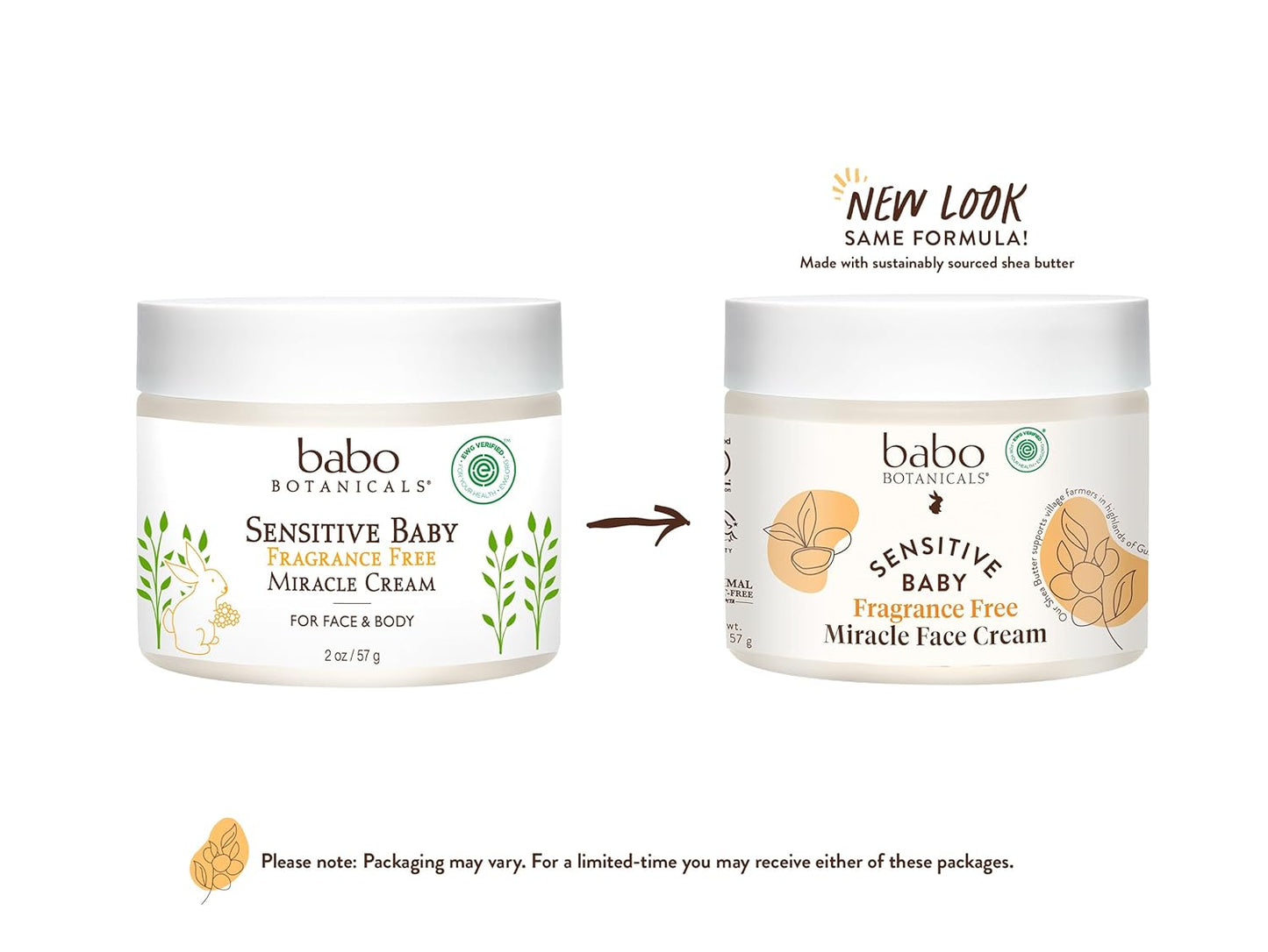 Babo Botanicals Sensitive Baby Fragrance-Free Miracle Cream -2 oz