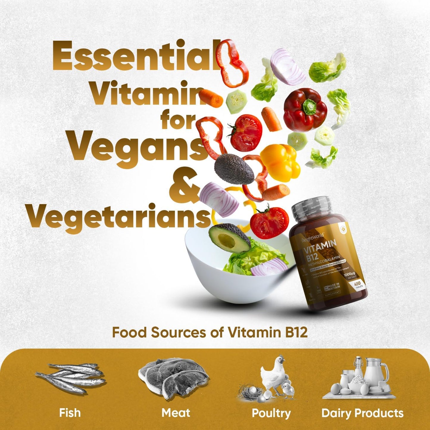 Vitamin B12 High Strength 450 Pure Methylcobalamin Tablets