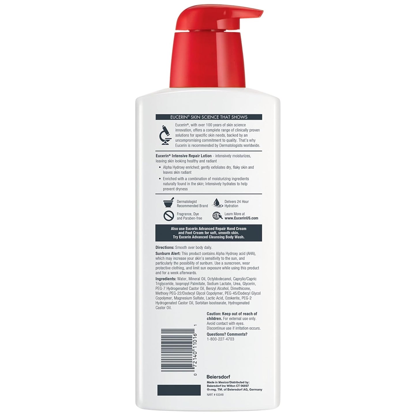 Eucerin Intensive Repair Body Lotion for Very Dry, Flaky Skin,16.9 Fl Oz