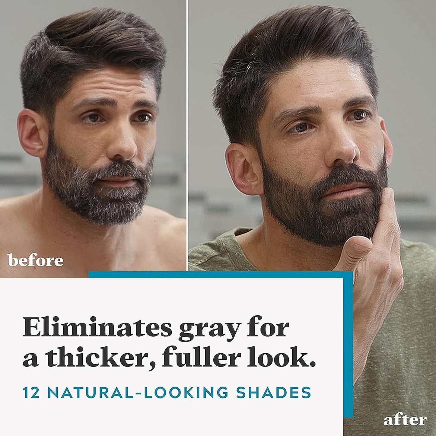 Just For Men Mustache & Beard, Beard Dye for Men with Brush With Biotin Aloe and Coconut Oil for Healthy Facial Hair - Jet Black, M-60, Pack of 1