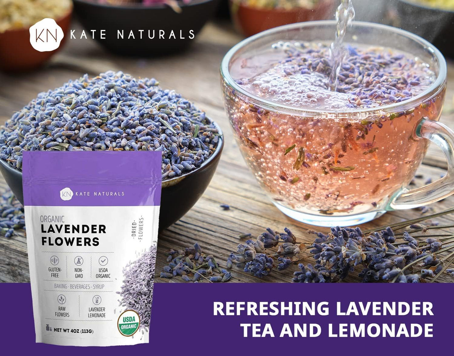 Kate Naturals Dried Lavender Flowers - 4oz