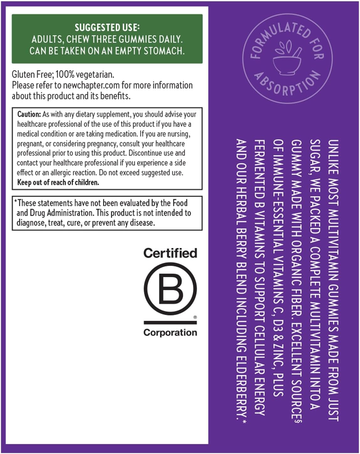 New Chapter Women’s Multivitamin Gummies -Berry-Citrus, 75ct