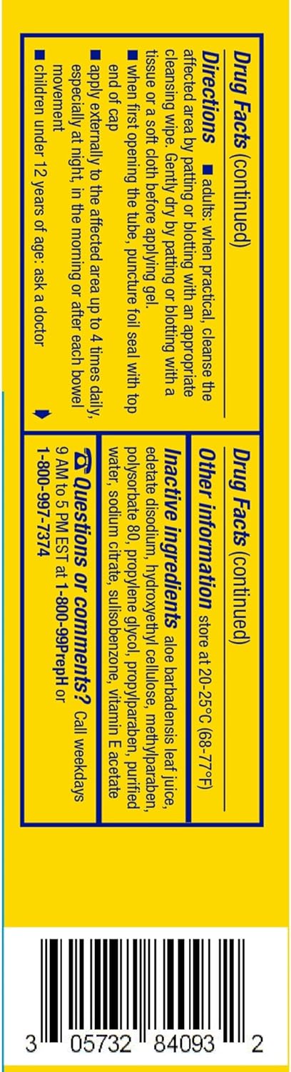 Preparation H Hemorrhoid Symptom Treatment Cream, Cooling Gel -0.9 oz