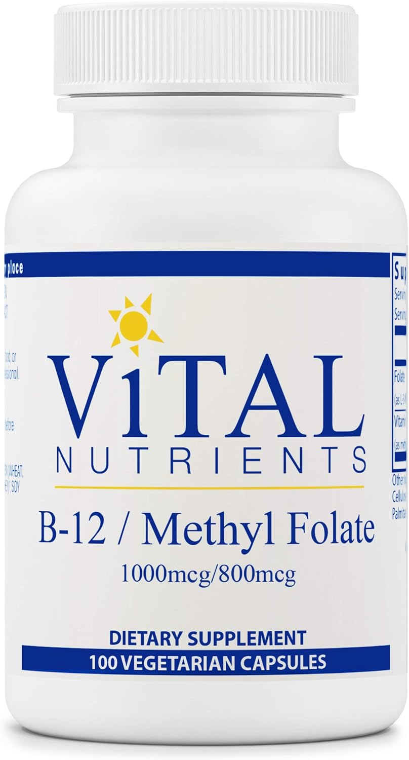 Vital Nutrients Vitamin B12 and Methyl Folate 100 Capsules