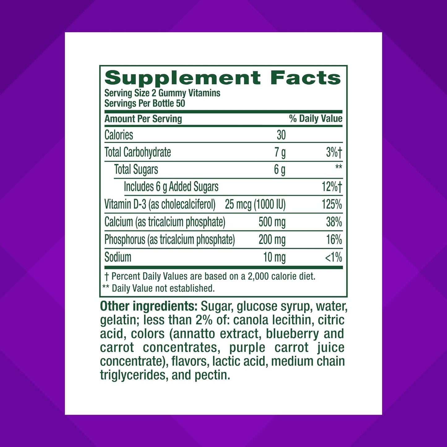 vitafusion Chewable Calcium Gummy, Fruit and Cream Flavor, 100 Count