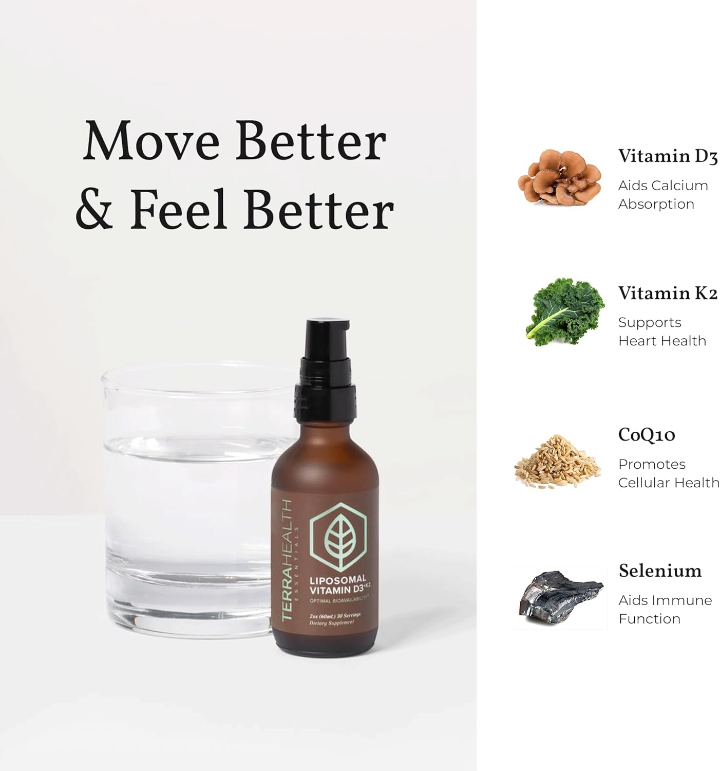 Terra Health Essentials - Liposomal Vitamin D3 + K2 -2 0z