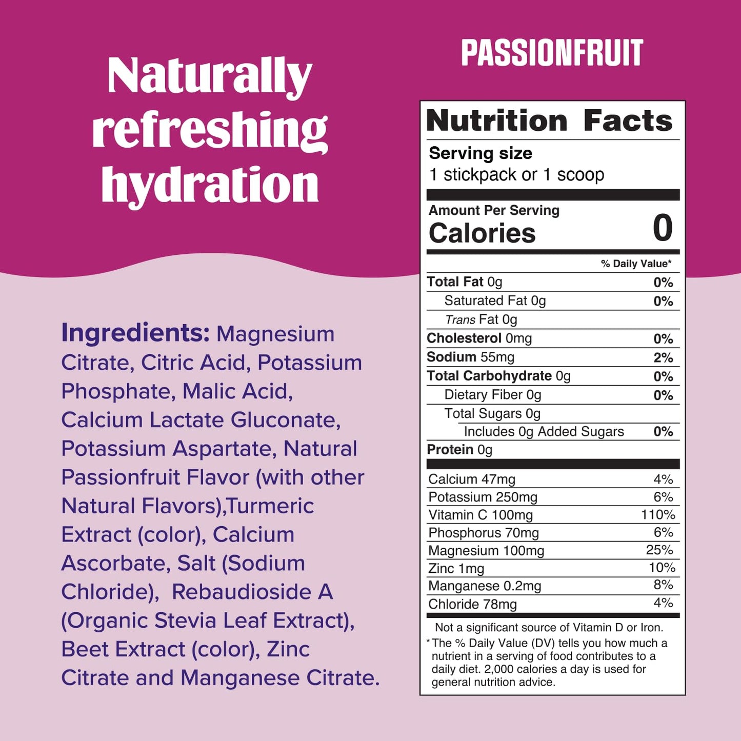 Ultima Replenisher Daily Electrolyte Powder Drink Mix – Sugar Free – Passionfruit, 90 Servings