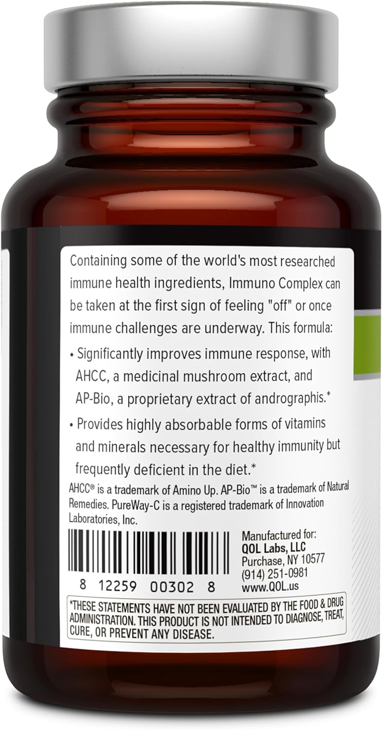 Quality of Life Premium AHCC Complex –ImmunoComplex includes Mushroom - 30 veggicaps