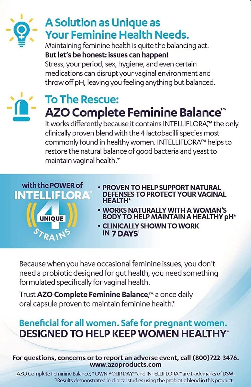 AZO Complete Feminine Balance Daily Probiotics for Women 30 Count