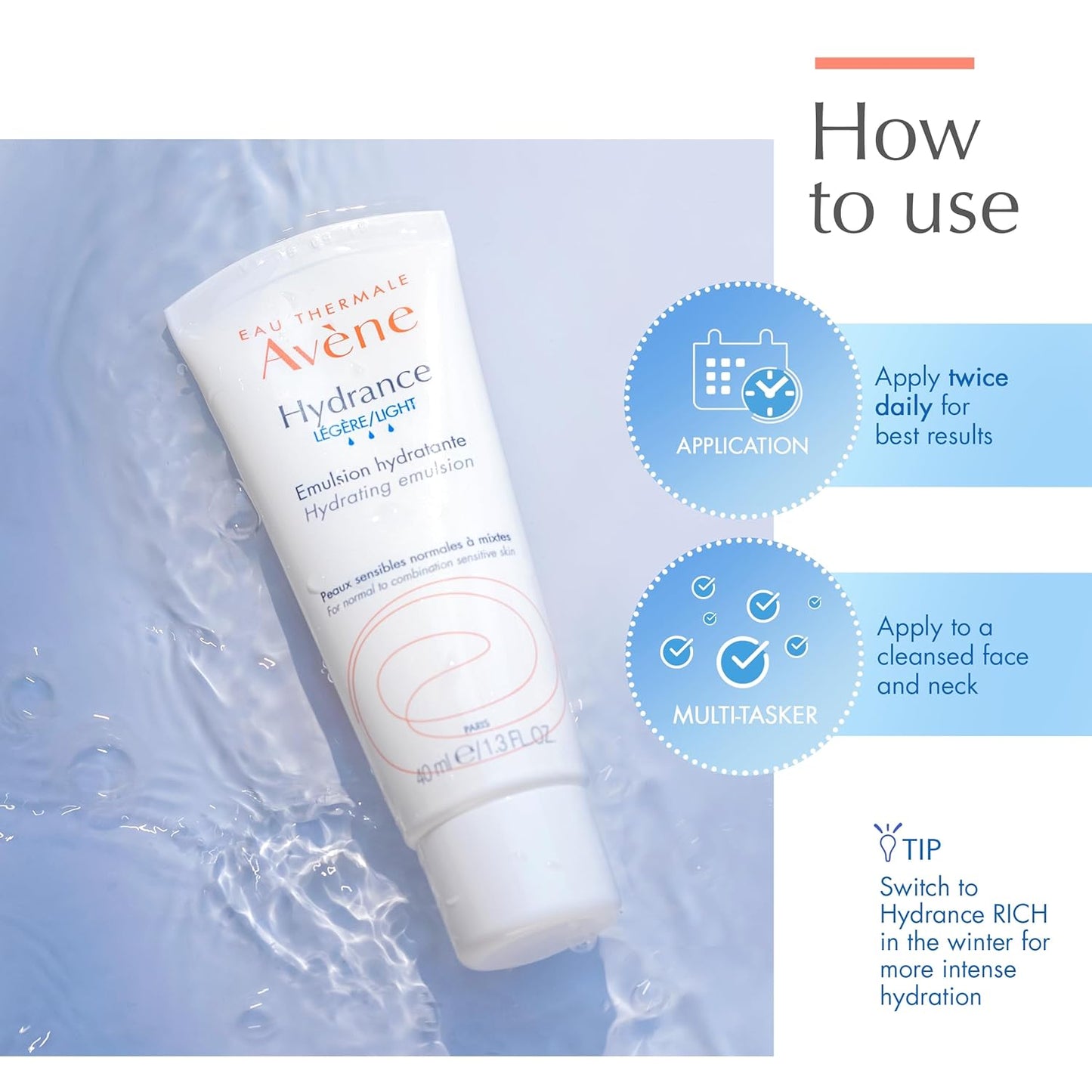 Avène Hydrance LIGHT Hydrating Emulsion - 1.3 Oz