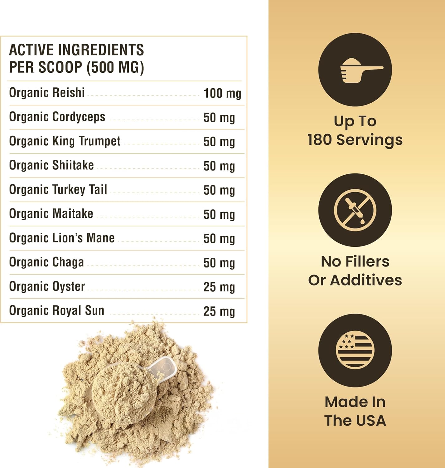 Mushroom Powder for Dogs & Cats - Organic Mushroom Complex- 180 Scoops