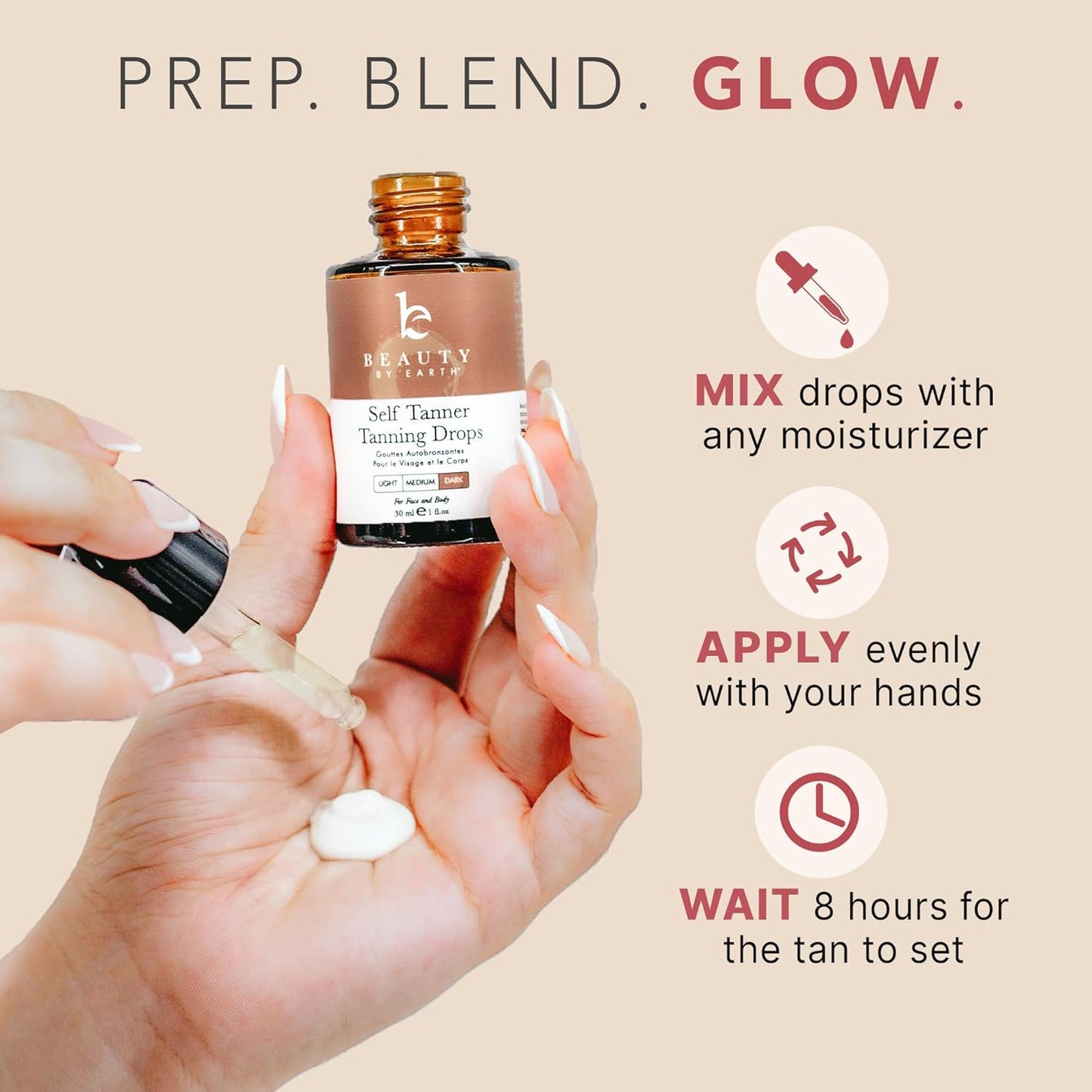 Beauty By Earth Self Tanning Drops for Face - 1 fl oz