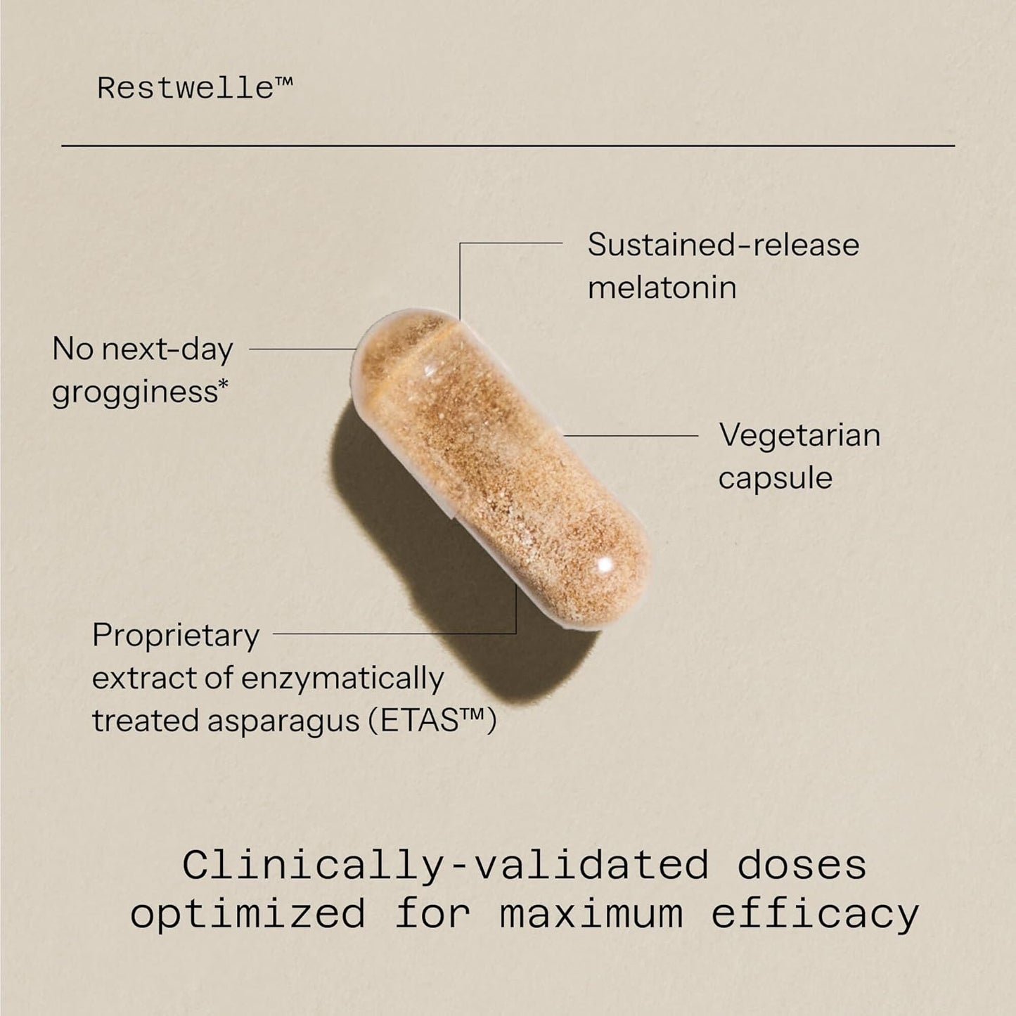 Quality of Life - Restwelle – Non Groggy formula with ETAS and Melatonin SR – 30 Capsules