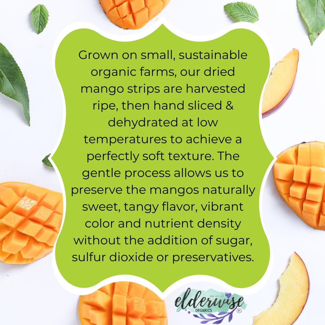 Elderwise Organics Dried Mango Unsweetened -4 Ounce