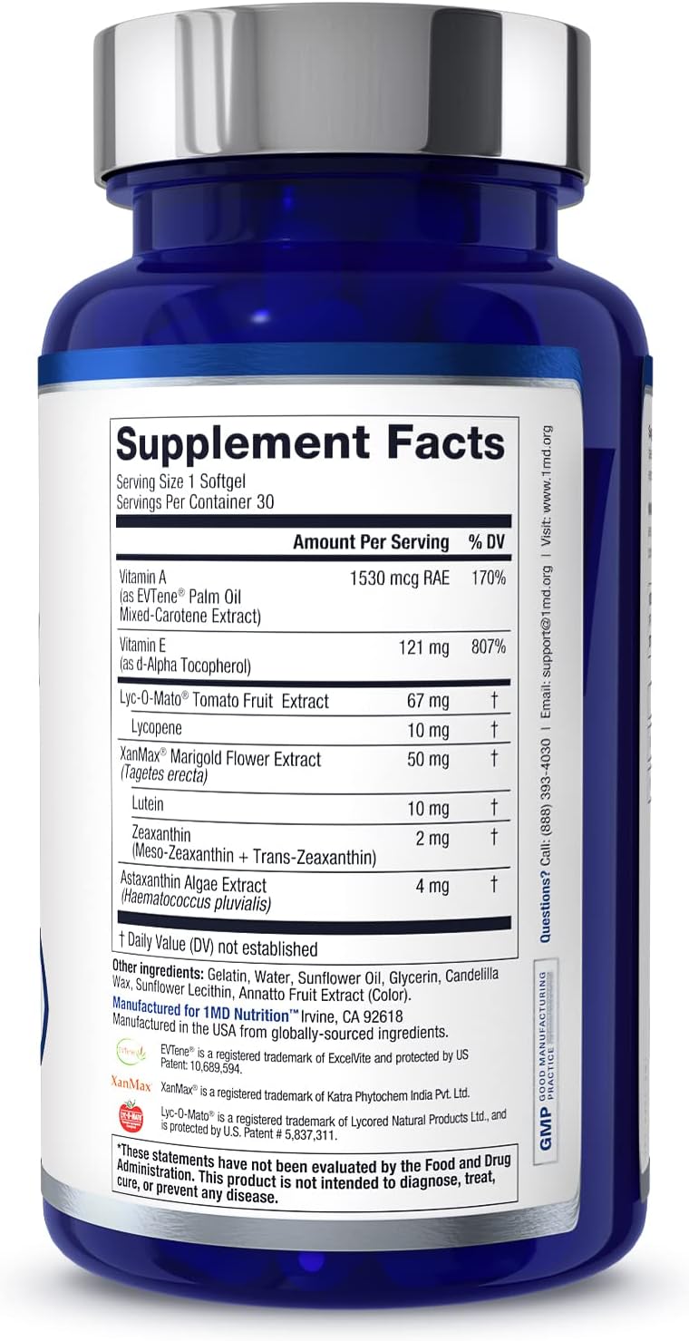 1MD Nutrition VisionMD Eye Vitamin CARMIS 30 Softgels