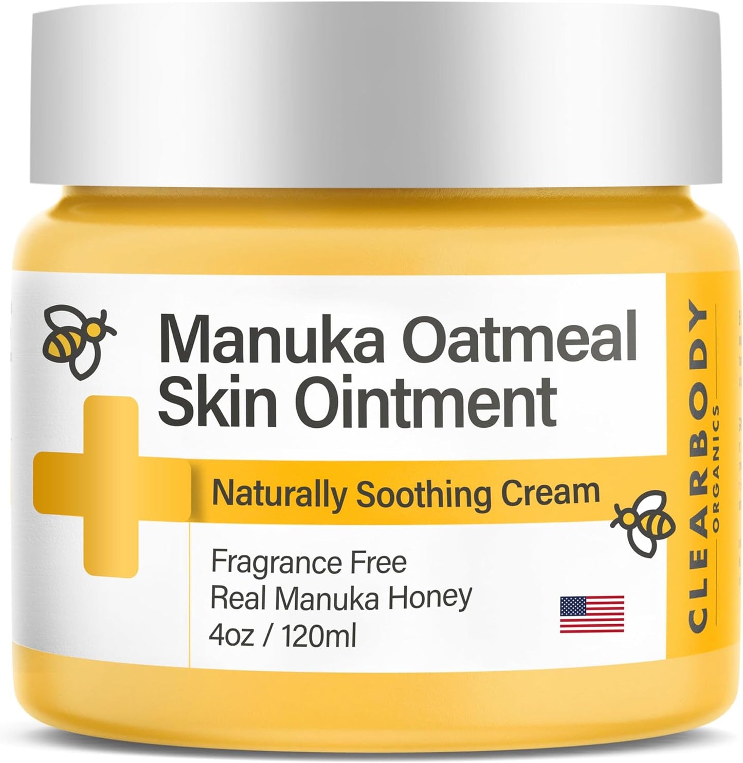 Clearbody Organics 4 oz. Manuka Honey Cream with Colloidal Oatmeal