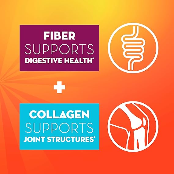 Metamucil Daily Fiber + Collagen, Psyllium Husk Powder, Sugar-Free with , Orange Flavored, 90 Doses