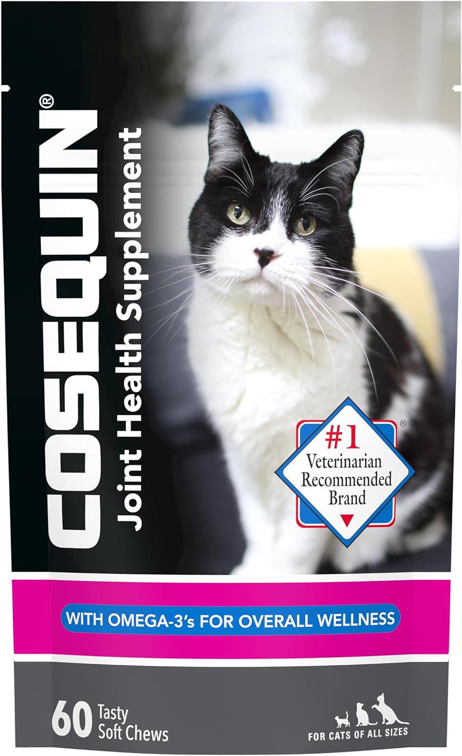Nutramax Cosequin Joint Health Supplement for Cats - Omega-3, 60 Soft Chews