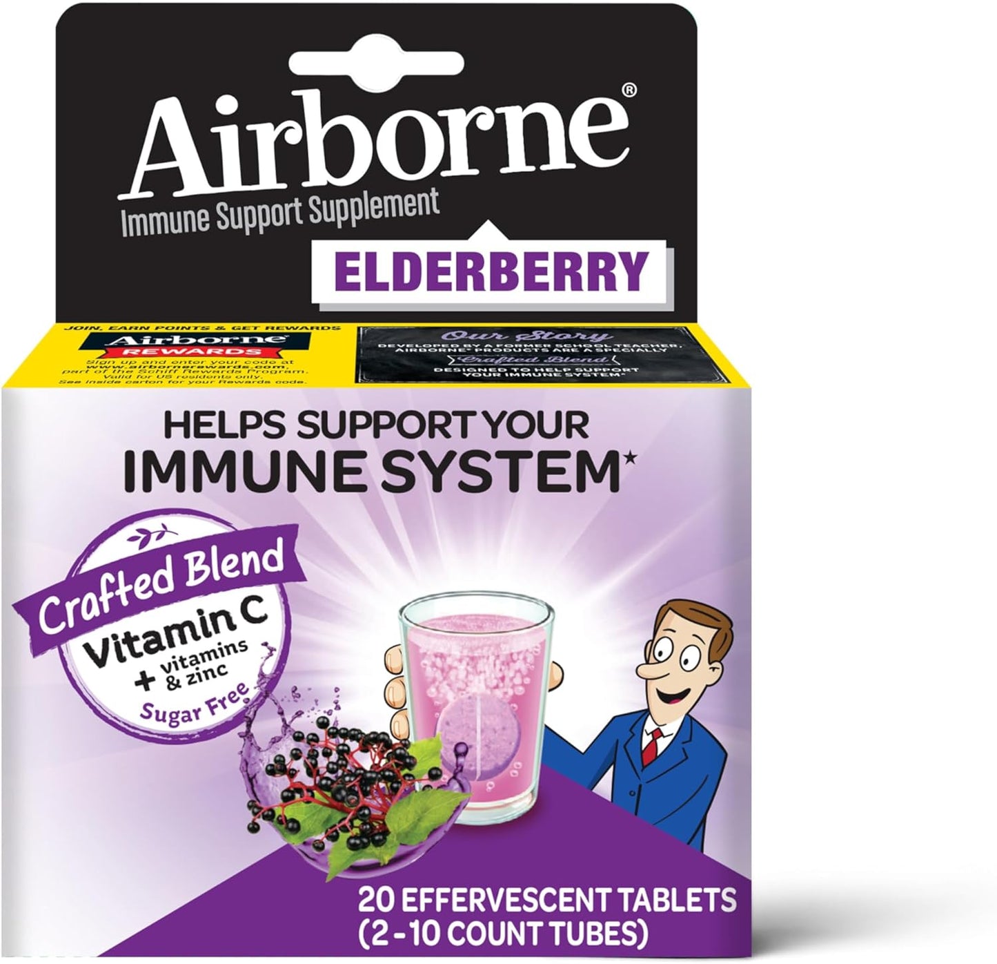 Airborne Elderberry Extract + Vitamin C 1000mg -20 Count