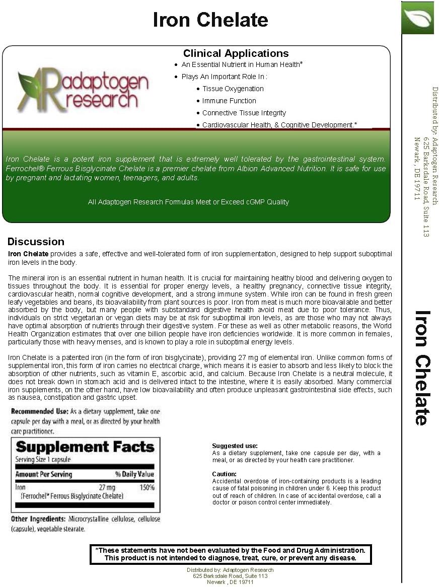 Iron Chelate 27 mg of Iron Very High Absorption 120 Capsules