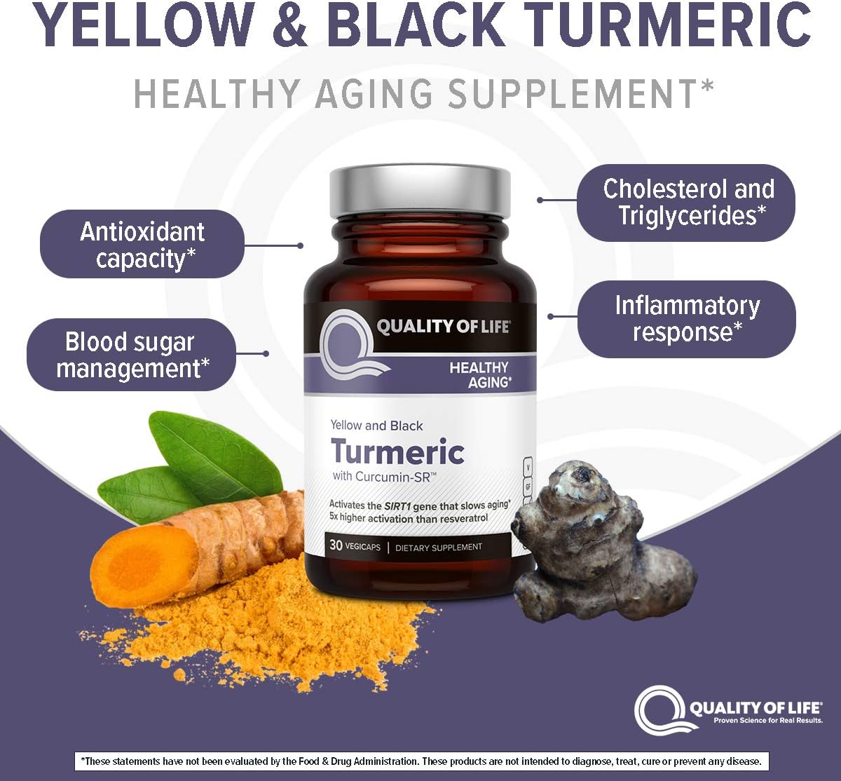 Powerful Anti Aging and Immune Support Supplement – Complete Curcumin Turmeric Product - 30 vegicaps
