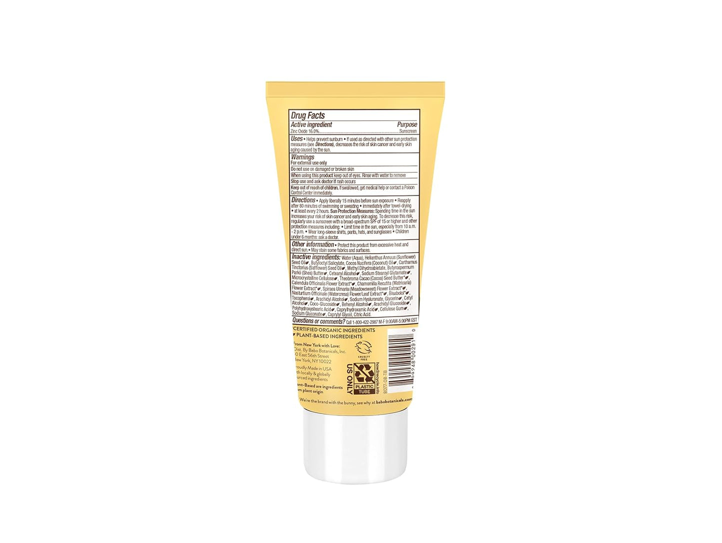 Babo Botanicals Sheer Zinc Mineral Sunscreen Lotion SPF30 -3 fl oz