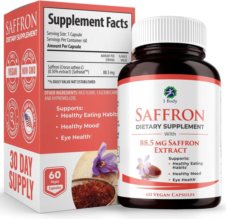 1 Body Saffron Extract 8825 – Antioxidant 60 capsules