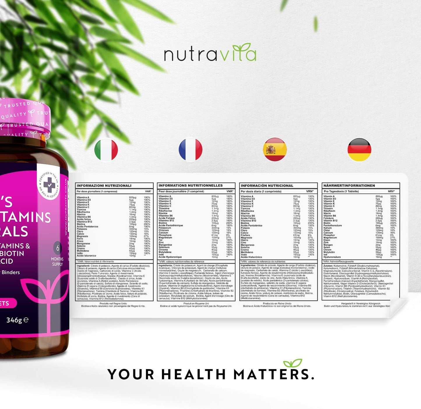 Women's Multivitamins and Minerals - 24 Essential Active 180 Vegan Tablets