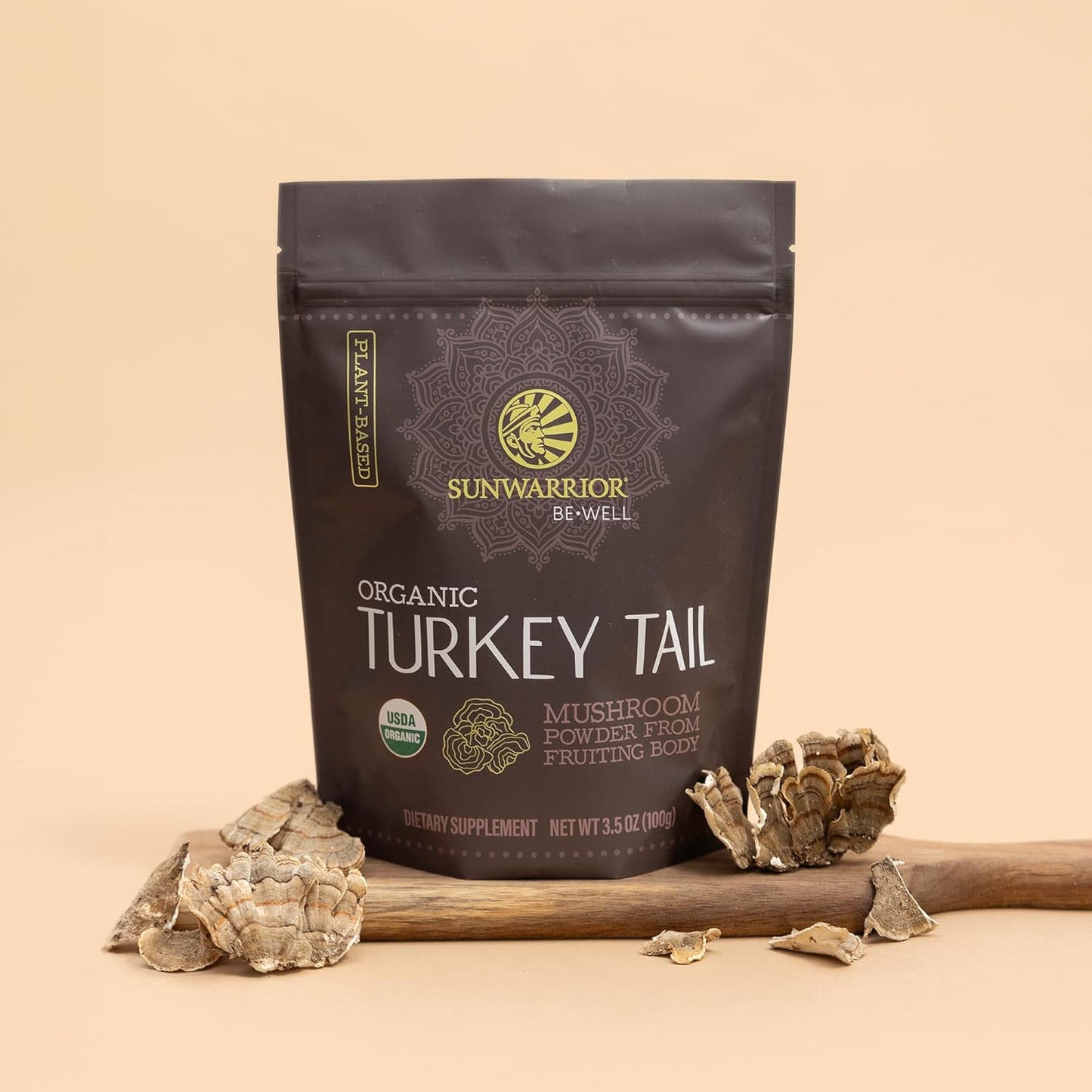 Sunwarrior Organic Turkey Tail Mushroom Powder- 3.5 oz