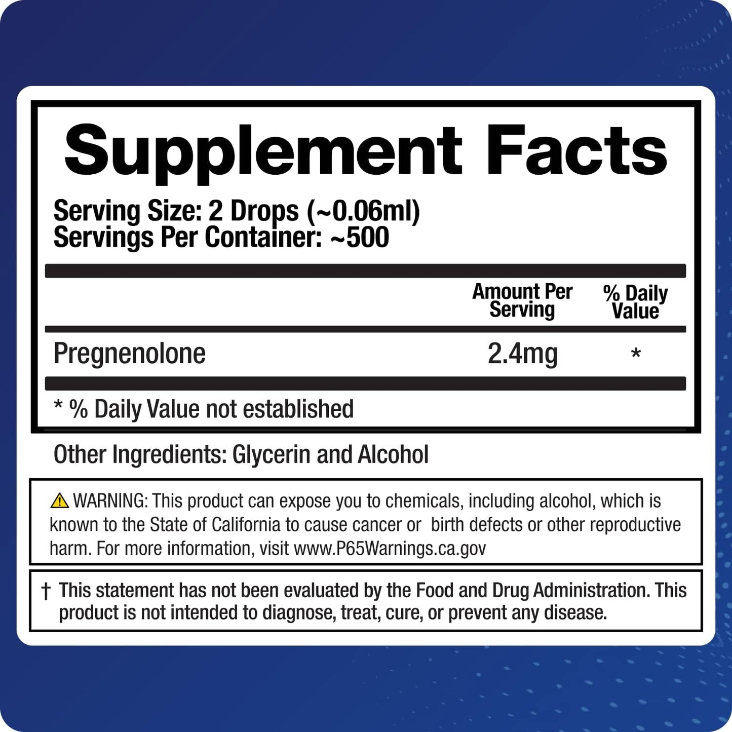 BioMatrix Pregnenolone 2.4 mg Per Dose, – Liquid Micronized Supplement for Hormone Balance, Inflammation