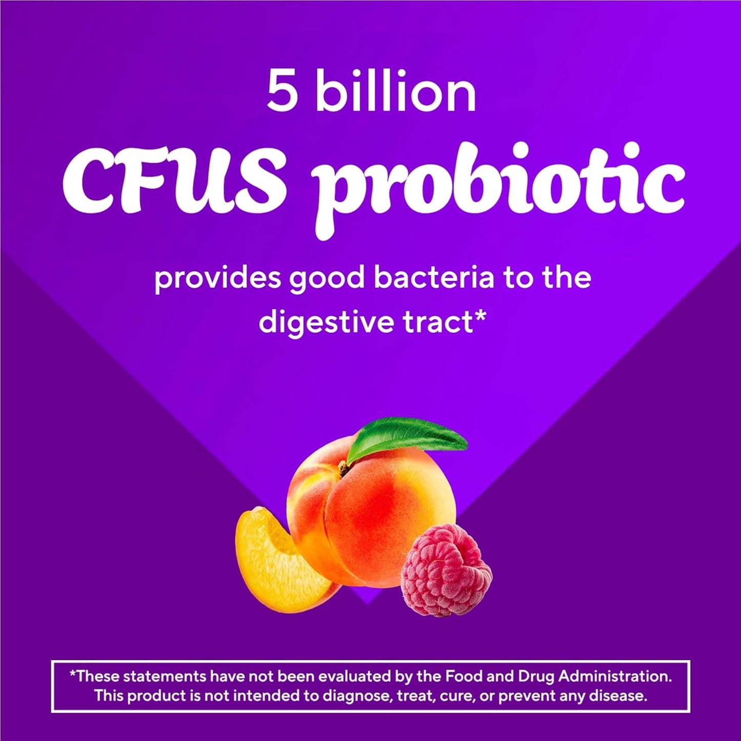 Vitafusion Probiotic Gummy Raspberry, Peach and Mango Flavors - 70 Count