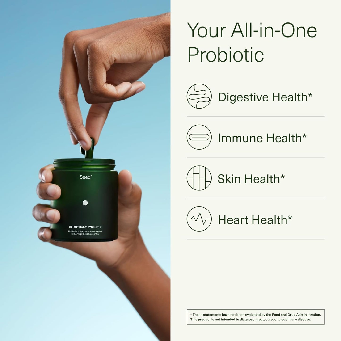 Seed DS-01 Daily Synbiotic - Prebiotic and Probiotic (60 Capsules)