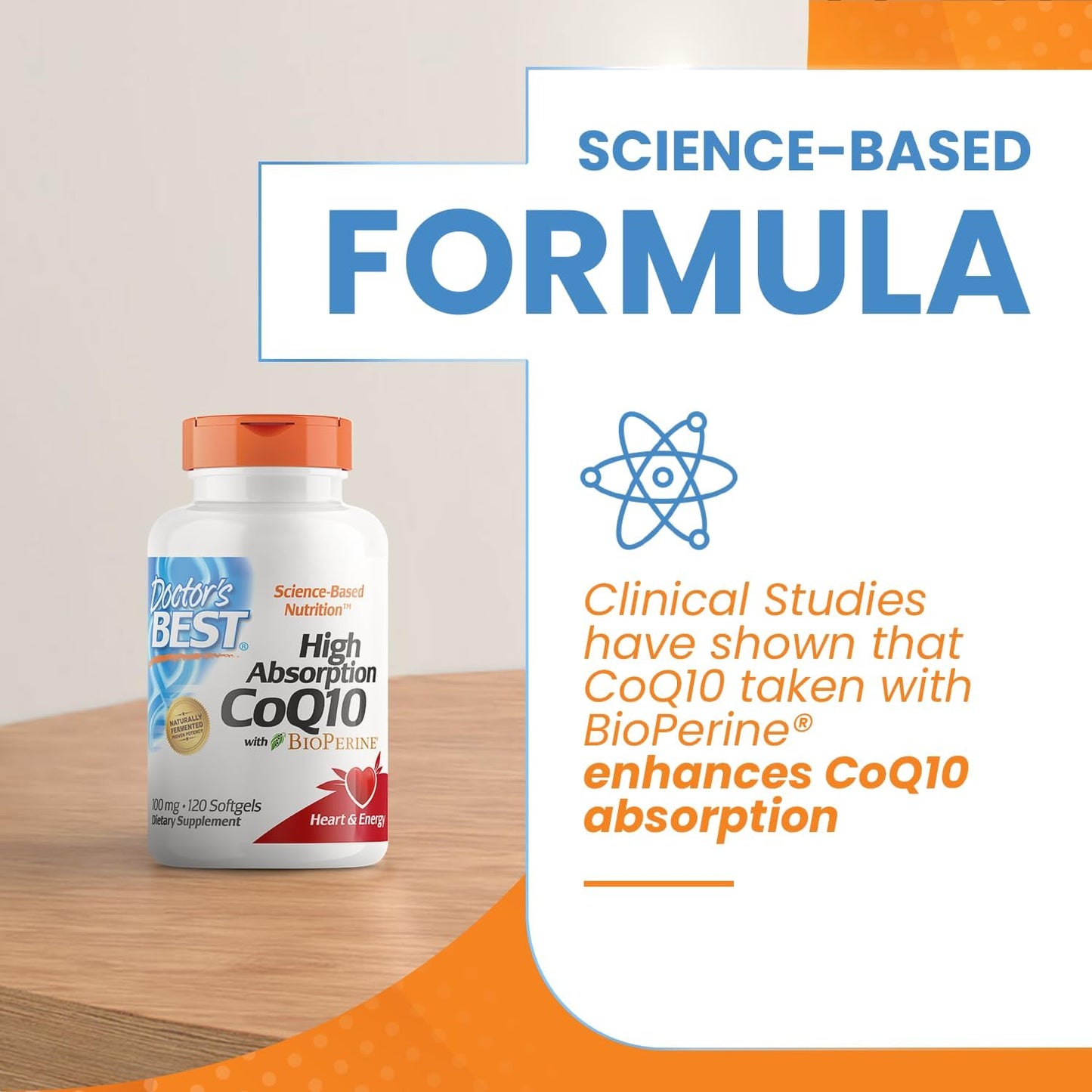 Doctor's Best High Absorption CoQ10 -100 mg, 120 Count