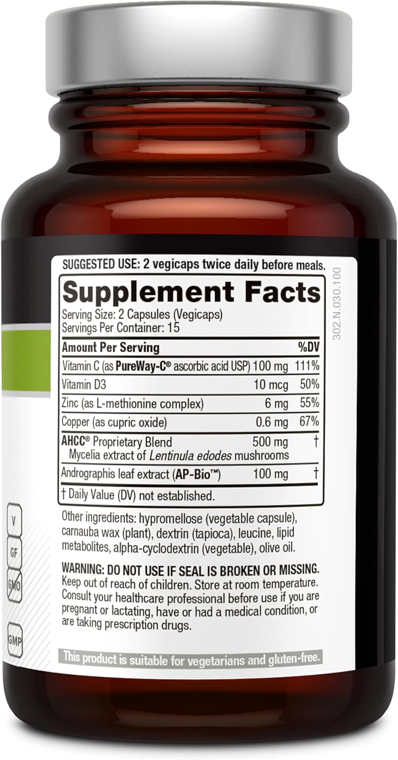 Quality of Life Premium AHCC Complex –ImmunoComplex includes Mushroom - 30 veggicaps