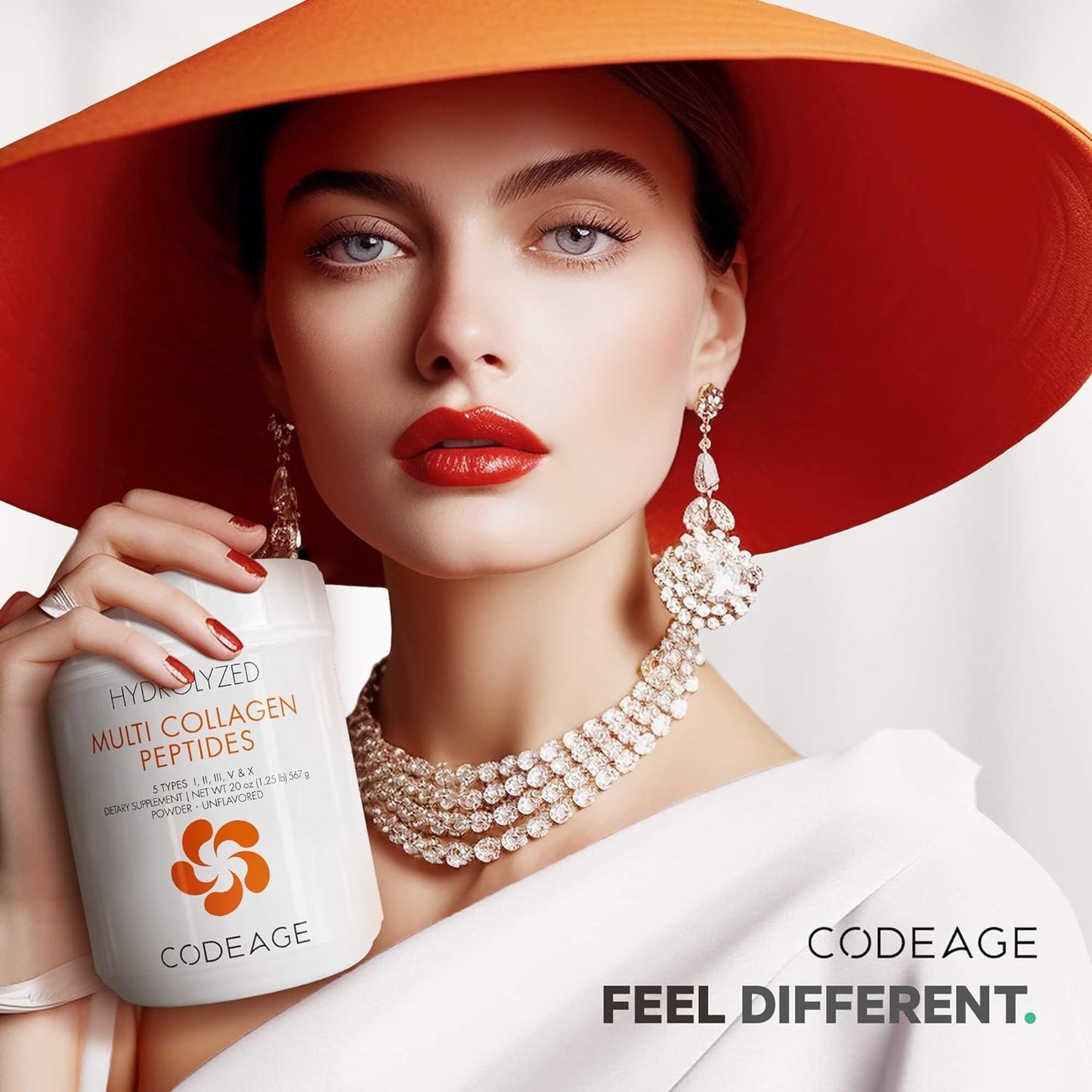 Codeage Multi Collagen Protein Powder Peptides,Type I, II, III, V, X, 20 Ounces