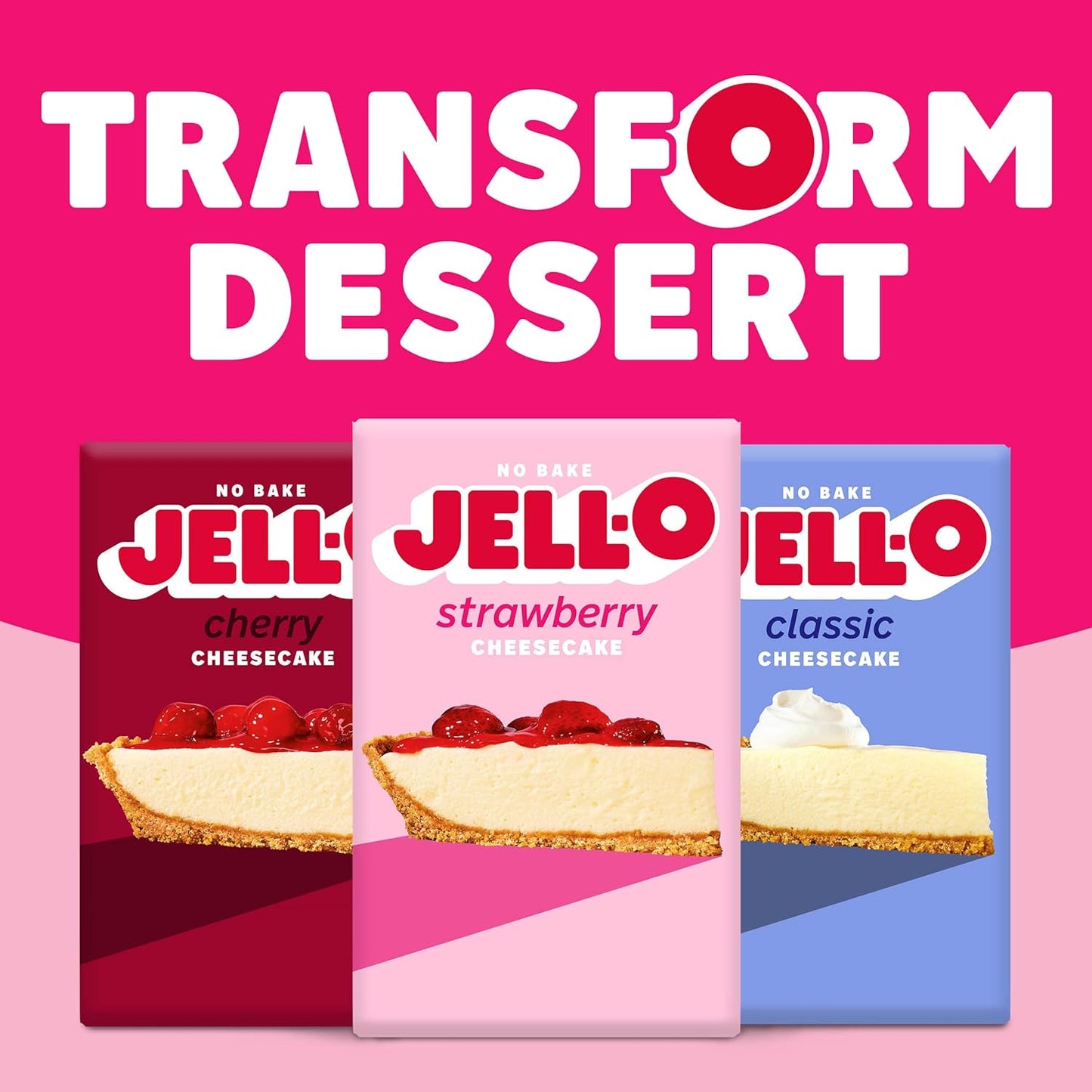 Jell-O No Bake Strawberry Cheesecake Dessert Kit ( 6 ct Pack, 19.6 oz Boxes)