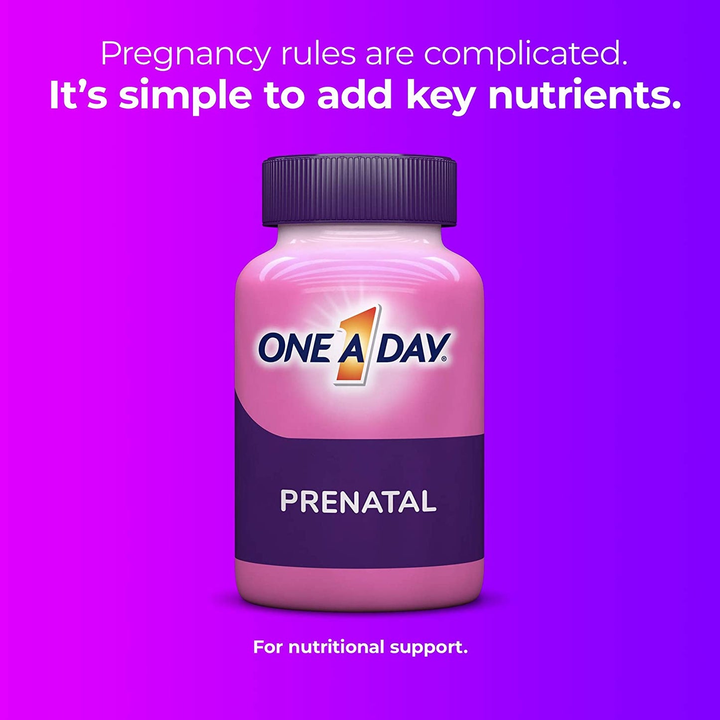 One A Day Women's Prenatal Multivitamin with Folic Acid, DHA and Iron, 30 Ct