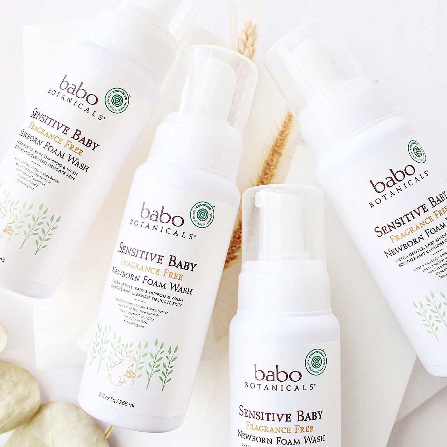 Babo Botanicals Sensitive Baby Fragrance-Free Newborn Foam Wash - 9 fl oz