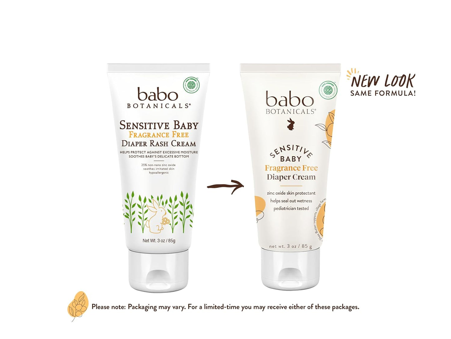 Babo Botanicals Sensitive Baby Fragrance-Free Diaper Cream -6oz