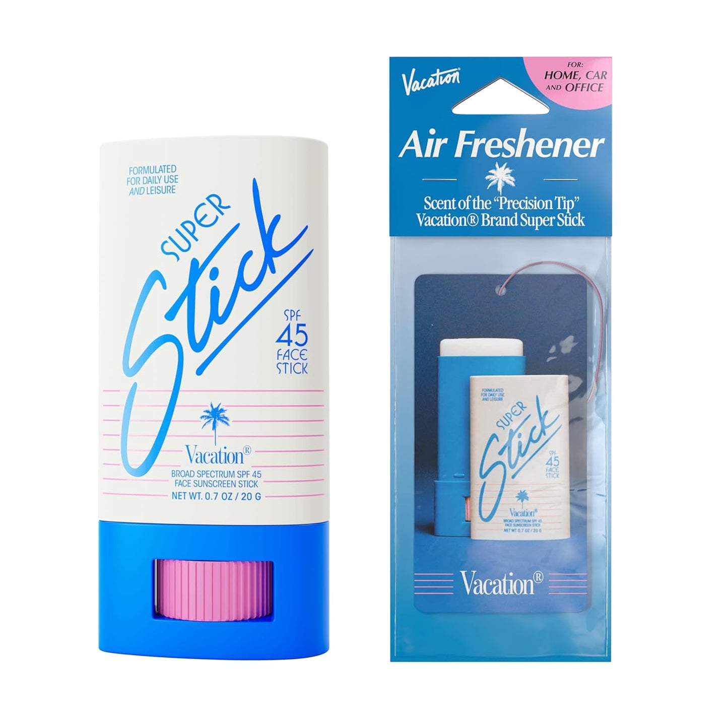 Vacation Super Stick SPF 45, Clear Sunscreen for Face & Air ,0.7 Oz