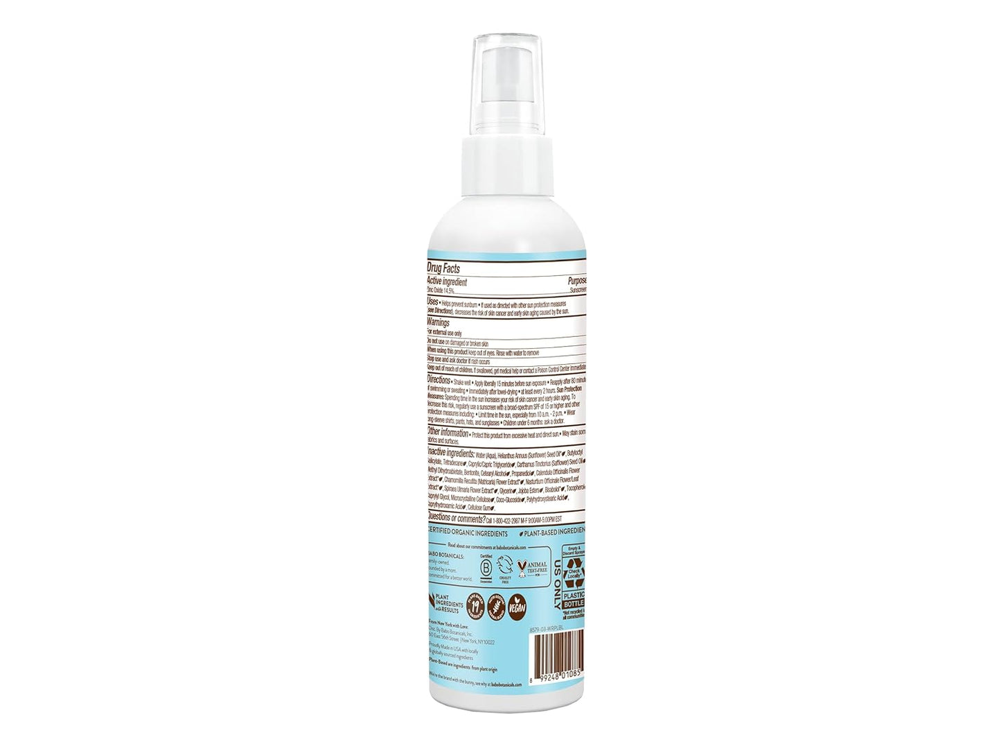 Babo Botanicals Sensitive Baby Mineral Sunscreen Spray SPF30 - 6 fl 0z