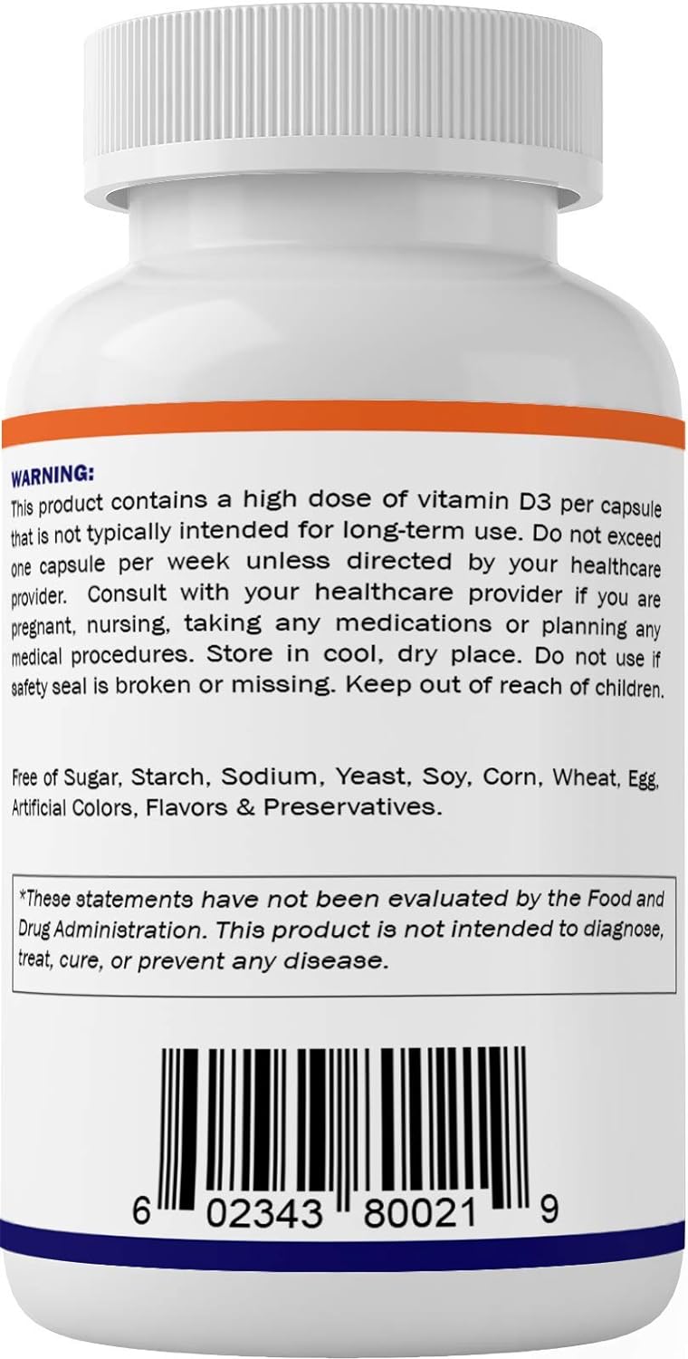 Vitamatic Vitamin D3 50,000 IU (as Cholecalciferol),60 Count