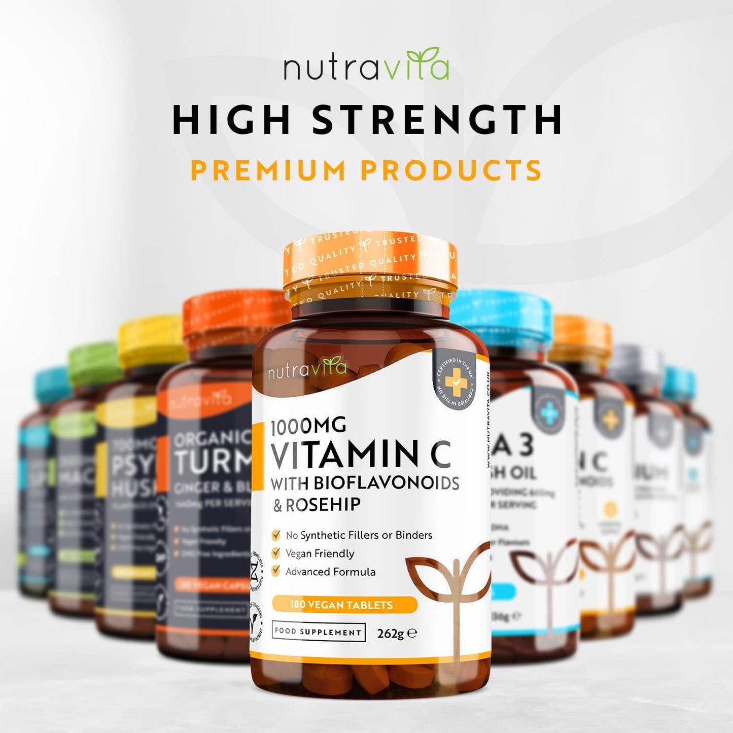 Vitamin C Bioflavonoids & Rosehip – 180 Premium Vegan & Vegetarian Tablets