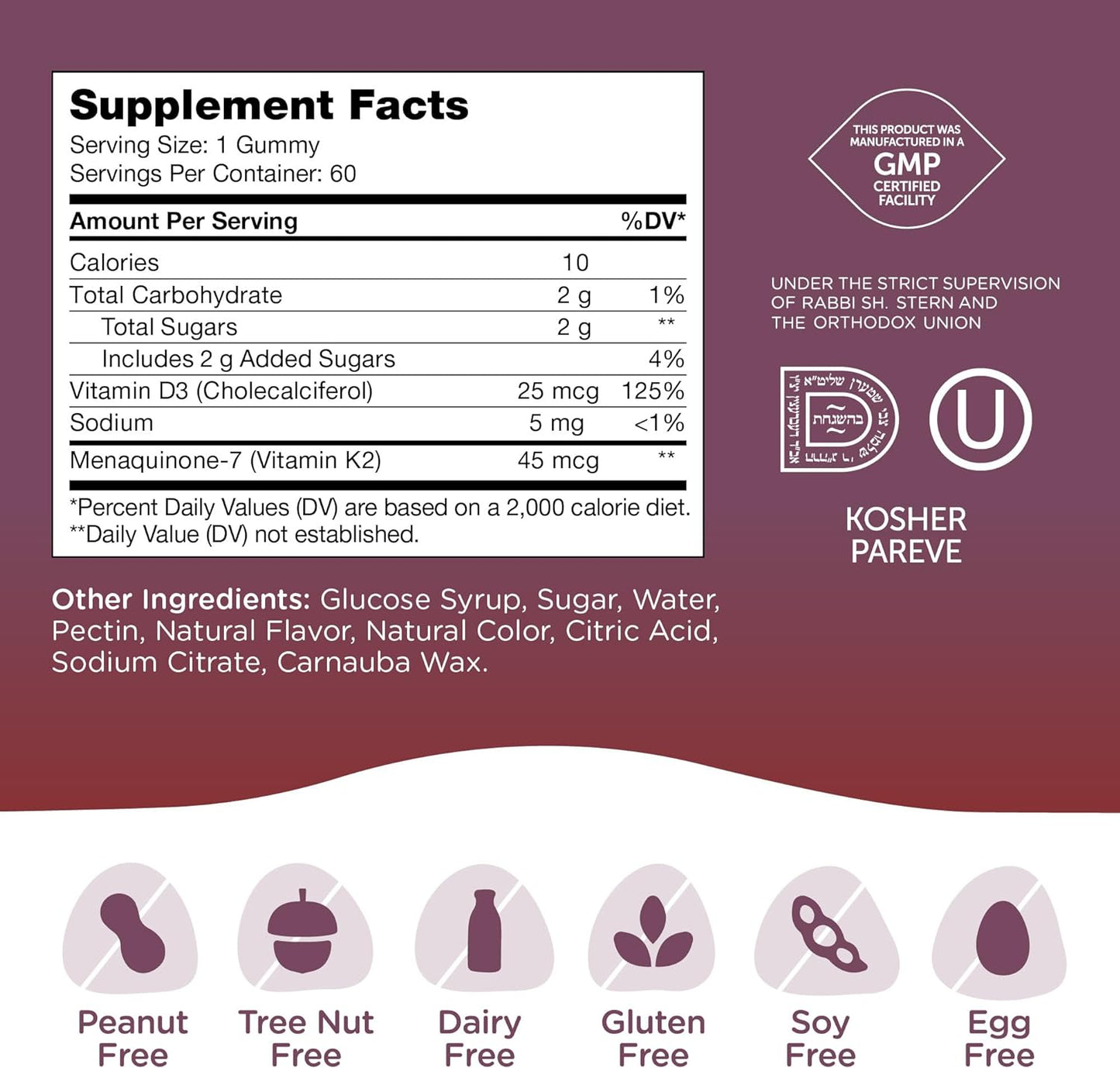 Zahler Chapter One Vitamin D3 K2 60 Gummies