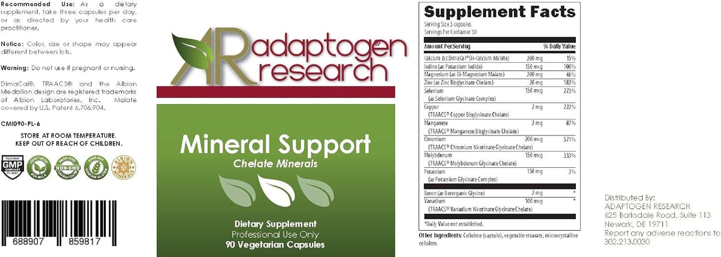 Mineral Support Albion Chelated MultiMineral Complex 90 Vegetarian Capsules