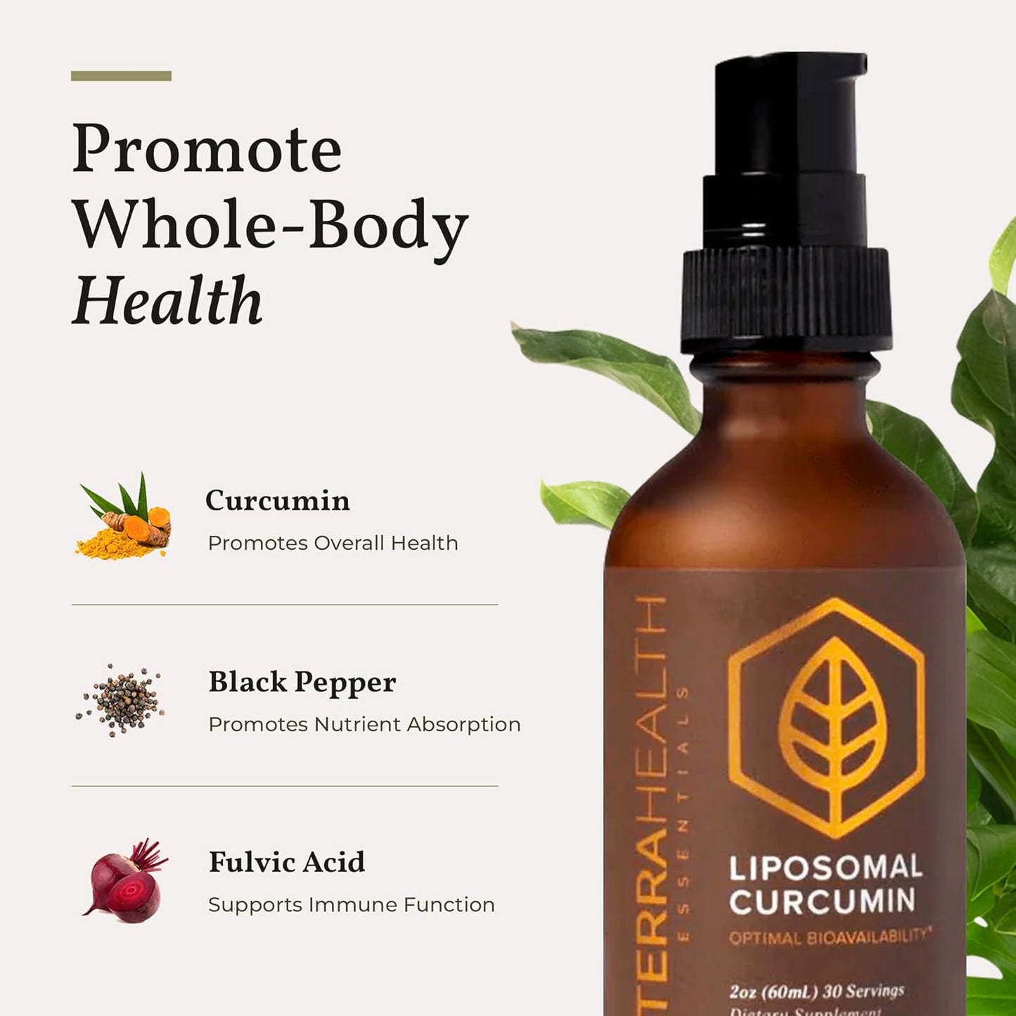 Terra Health Essentials Liposomal Curcumin Drops 2 oz