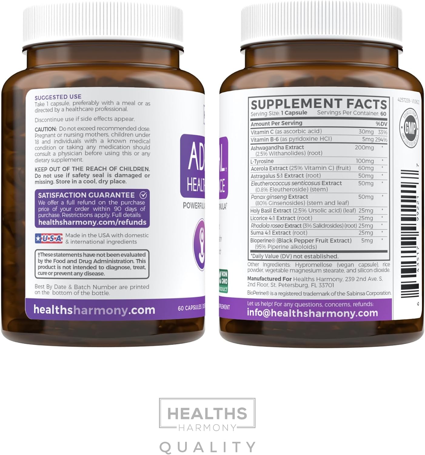 Adrenal Support & Cortisol Manager Powerful Adrenal Health 60 Capsules