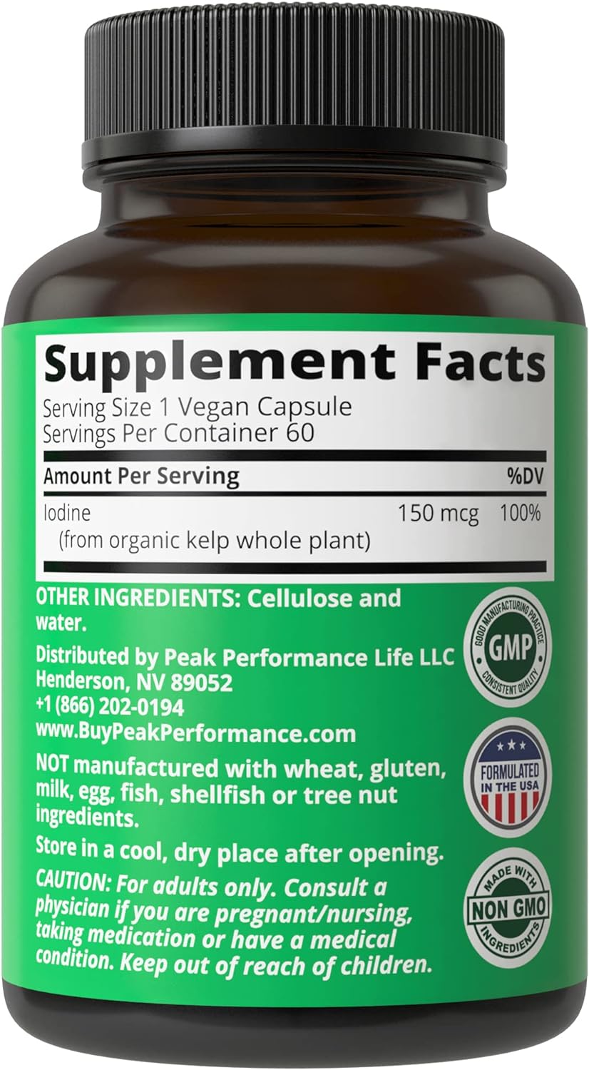 Raw Whole Food Iodine Supplement from Kelp by Peak Performance