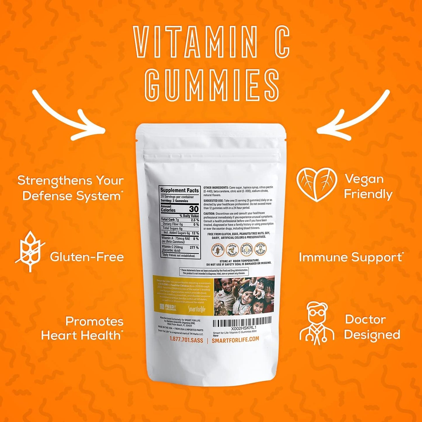 Smart for Life Vitamin C Gummies Natural Orange Flavor - 60 Count